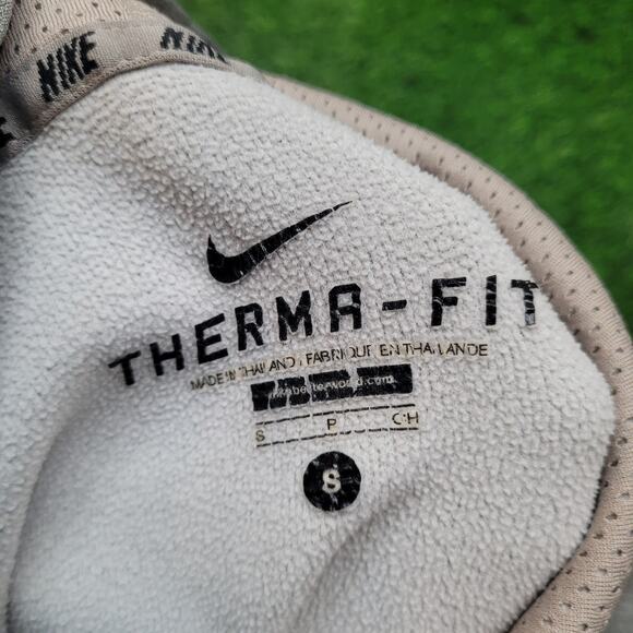 Nike Therma-FIT Hoodie Mens Large (Tagged S) Grey Spell Out Sweatshirt Y2K Style - Picture 8 of 8